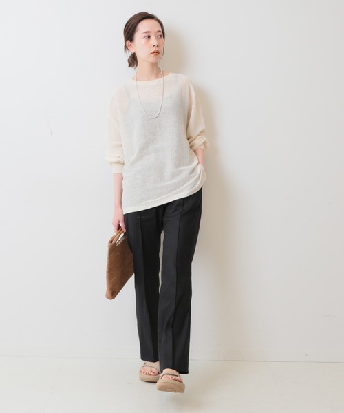 【新品未使用】SLOBE IENA リネンジレ SLOBE IENA（スローブイエナ）の「リネン混ワイドパンツ