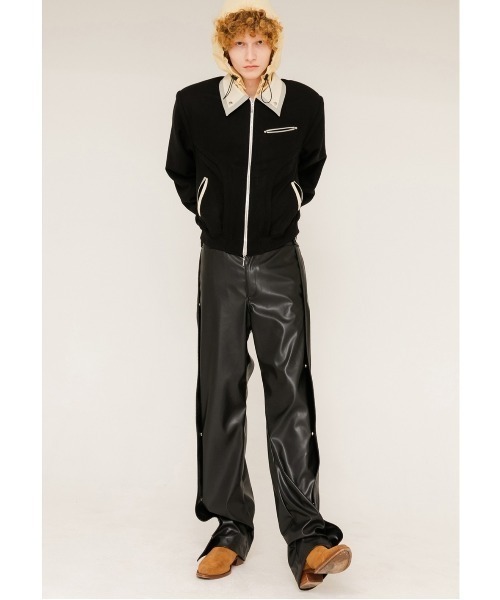 ANOTHERYOUTH（アナザーユース）の「【ANOTHERYOUTH/アナザーユース】side snap leather pts/フェイクレザーパンツ（その他パンツ・メンズ・ブラック・ONE SIZE）」の8枚目の写真