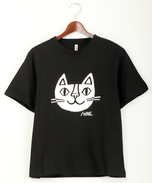 FUNALIVE(ファンアライブ)の「/nINE byおかべてつろうコラボ商品 猫フロッキープリントTシャツ(Tシャツ/カットソー・メンズ・ブラック/オフホワイト・L/S/M)」の10枚目の写真