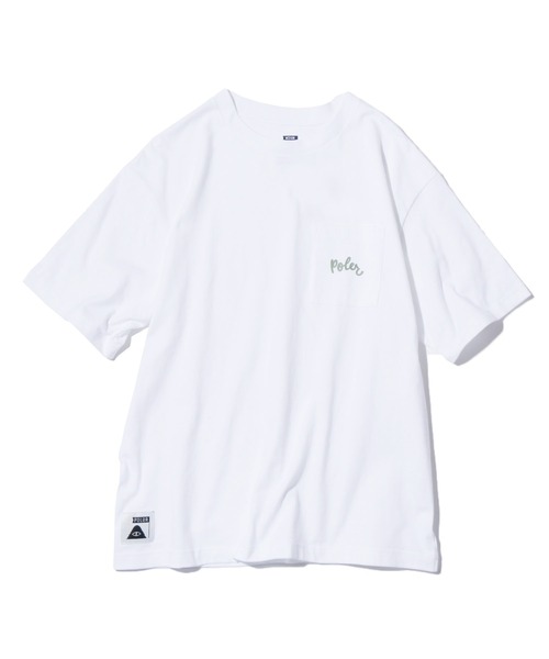 POLeR OUTDOOR STUFF（ポーラーアウトドアスタッフ）の「POLER/ポーラー SCRIPT PKT RELAX FIT TEE 半袖Tシャツ（Tシャツ/カットソー・メンズ・ブルー/ホワイト/ピンク・XL/M/L）」の16枚目の写真