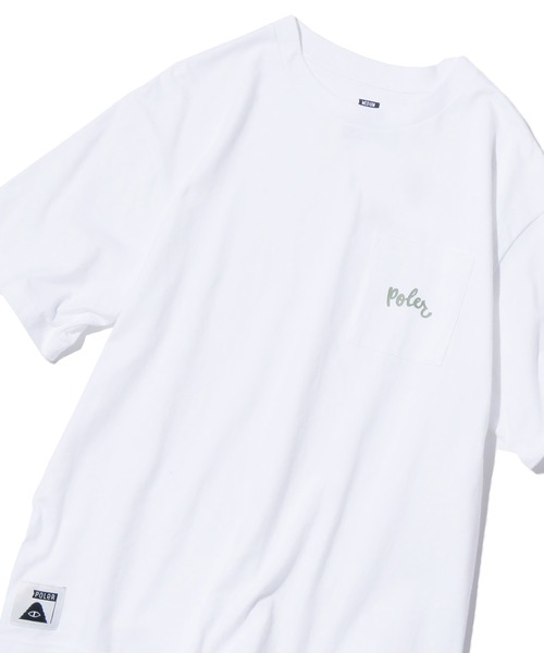 POLeR OUTDOOR STUFF（ポーラーアウトドアスタッフ）の「POLER/ポーラー SCRIPT PKT RELAX FIT TEE 半袖Tシャツ（Tシャツ/カットソー・メンズ・ブルー/ホワイト/ピンク・XL/M/L）」の17枚目の写真