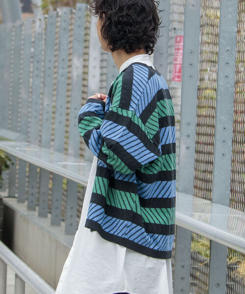 GLOSTER（グロスター）の「【GLOSTER/グロスター】ジオメトリック ジャガードカーディガン（カーディガン/ボレロ・メンズ・ブラック系その他/ブルー系その他/イエロー系その他・MEDIUM/LARGE）」の8枚目の写真