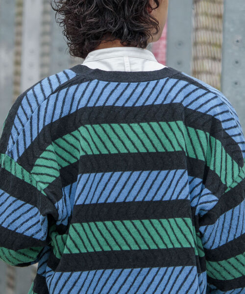 GLOSTER（グロスター）の「【GLOSTER/グロスター】ジオメトリック ジャガードカーディガン（カーディガン/ボレロ・メンズ・ブラック系その他/ブルー系その他/イエロー系その他・MEDIUM/LARGE）」の11枚目の写真