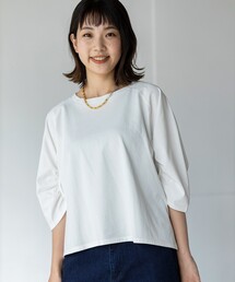 THE SHOP TK （ザ ショップ ティーケー ）の「◆ギャザー七分袖プルオーバー（Tシャツ/カットソー）」