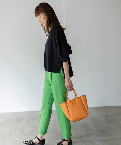 THE SHOP TK （ザ ショップ ティーケー ）の「◆ギャザー七分袖プルオーバー（Tシャツ/カットソー・レディース・ブラック/ベージュ/ホワイト系・12/13）」の13枚目の写真