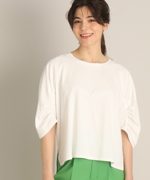 THE SHOP TK （ザ ショップ ティーケー ）の「◆ギャザー七分袖プルオーバー（Tシャツ/カットソー・レディース・ブラック/ベージュ/ホワイト系・12/13）」の16枚目の写真