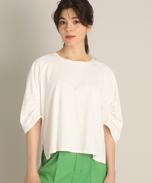 THE SHOP TK （ザ ショップ ティーケー ）の「◆ギャザー七分袖プルオーバー（Tシャツ/カットソー・レディース・ブラック/ベージュ/ホワイト系・12/13）」の17枚目の写真