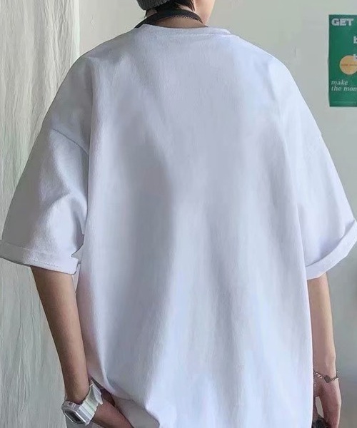 NEW GENTLEMAN（ニュージェントルマン）の「スマイル ワンポイント ビッグT（Tシャツ/カットソー・メンズ・ホワイト/ブラック/グレー/グリーン・M/L/XL）」の8枚目の写真