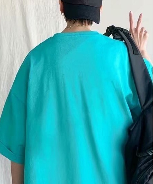 NEW GENTLEMAN（ニュージェントルマン）の「スマイル ワンポイント ビッグT（Tシャツ/カットソー・メンズ・ホワイト/ブラック/グレー/グリーン・M/L/XL）」の9枚目の写真