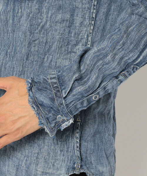 FranCisT_MOR.K.S.（フランシストモークス）の「FranCisT_MOR.K.S./フランシスト モークス/VINTAGE WASHED DENIM LINEN WIRED HOOK SHIRT（シャツ/ブラウス・メンズ・ネイビー・4/3/2）」の14枚目の写真