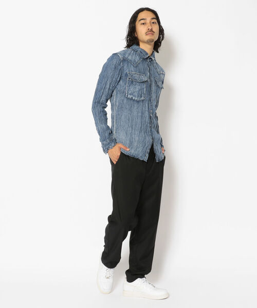 FranCisT_MOR.K.S.（フランシストモークス）の「FranCisT_MOR.K.S./フランシスト モークス/VINTAGE WASHED DENIM LINEN WIRED HOOK SHIRT（シャツ/ブラウス・メンズ・ネイビー・4/3/2）」の15枚目の写真