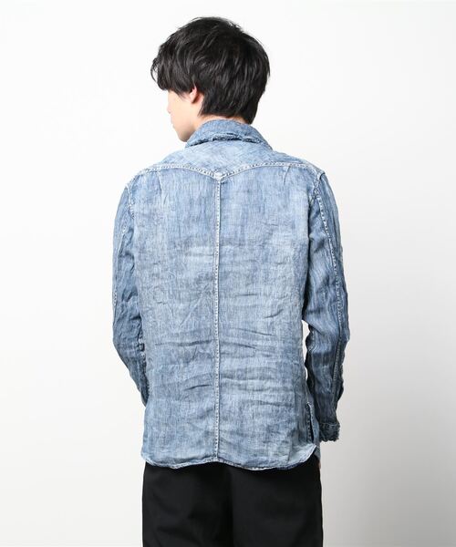 FranCisT_MOR.K.S.（フランシストモークス）の「FranCisT_MOR.K.S./フランシスト モークス/VINTAGE WASHED DENIM LINEN WIRED HOOK SHIRT（シャツ/ブラウス・メンズ・ネイビー・4/3/2）」の17枚目の写真