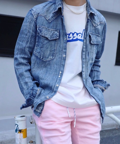 FranCisT_MOR.K.S.（フランシストモークス）の「FranCisT_MOR.K.S./フランシスト モークス/VINTAGE WASHED DENIM LINEN WIRED HOOK SHIRT（シャツ/ブラウス・メンズ・ネイビー・4/3/2）」の19枚目の写真