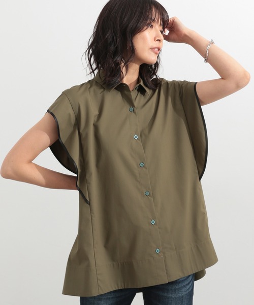 BARNYARDSTORM（バンヤードストーム）の「BARNYARDSTORM / 【WEB限定サイズL】パネルフレンチスリーブブラウス（シャツ/ブラウス・レディース・ブルー/ホワイト/ブラック/カーキ・0/1/2）」の5枚目の写真