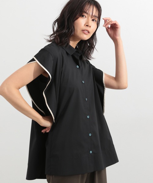 BARNYARDSTORM（バンヤードストーム）の「BARNYARDSTORM / 【WEB限定サイズL】パネルフレンチスリーブブラウス（シャツ/ブラウス・レディース・ブルー/ホワイト/ブラック/カーキ・0/1/2）」の11枚目の写真