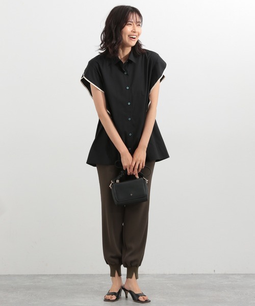 BARNYARDSTORM（バンヤードストーム）の「BARNYARDSTORM / 【WEB限定サイズL】パネルフレンチスリーブブラウス（シャツ/ブラウス・レディース・ブルー/ホワイト/ブラック/カーキ・0/1/2）」の15枚目の写真