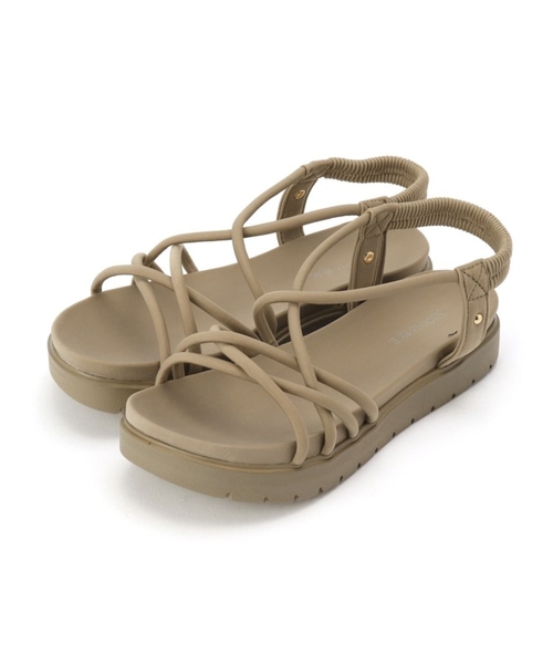 SHOO・LA・RUE（シューラルー）の「◆スポンディングチューブサンダル（サンダル・レディース・ブラック/ベージュ・35/45）」の4枚目の写真