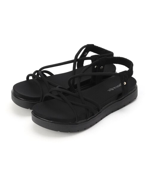 SHOO・LA・RUE（シューラルー）の「◆スポンディングチューブサンダル（サンダル・レディース・ブラック/ベージュ・35/45）」の9枚目の写真