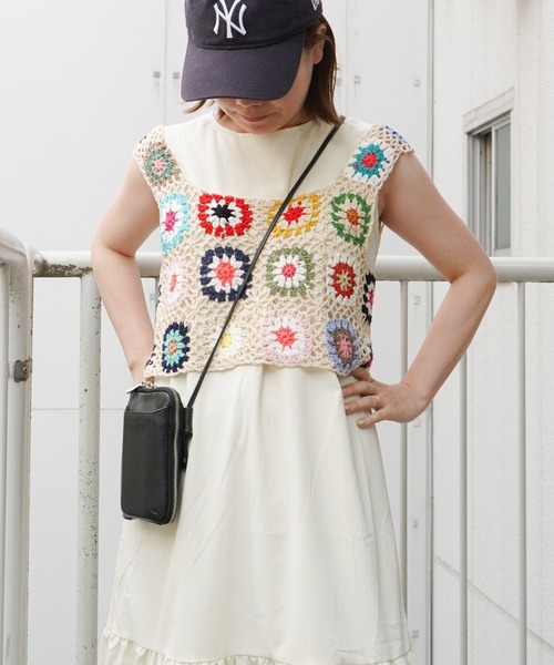 VENCEEXCHANGE(ヴァンスエクスチェンジ)の「クロシェ編みベスト(ベスト・レディース・オフホワイト/ブラック/スカイブルー/パープル/イエロー/レッド・M)」の17枚目の写真