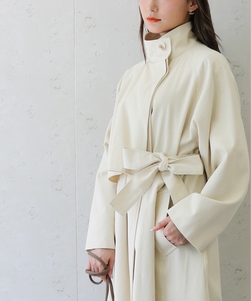 Per sist ence(パーシエンス)の「Per sist ence/パーシエンス ツイルスタンドカラーコート(チェスターコート・レディース・カーキ/オフホワイト・FREE)」の13枚目の写真