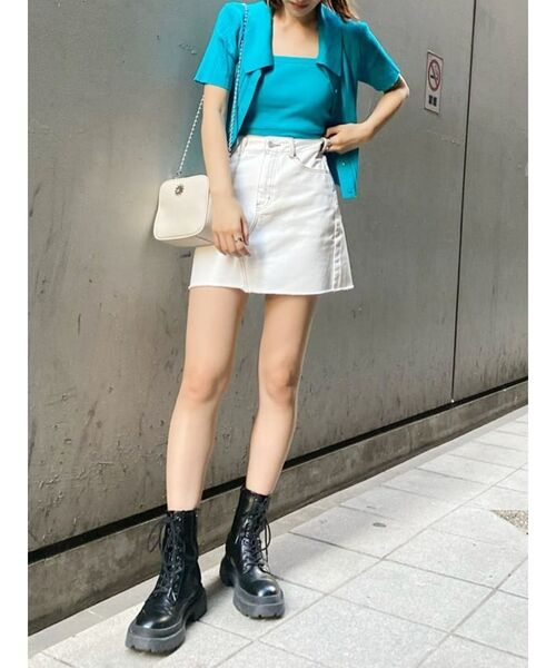 EVRIS（エヴリス）の「アンサンブルシャツニットトップス（ニット/セーター・レディース・ブラック/レッド/ブルー/アイボリー・FREE）」の5枚目の写真