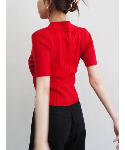 EVRIS（エヴリス）の「アンサンブルシャツニットトップス（ニット/セーター・レディース・ブラック/レッド/ブルー/アイボリー・FREE）」の11枚目の写真