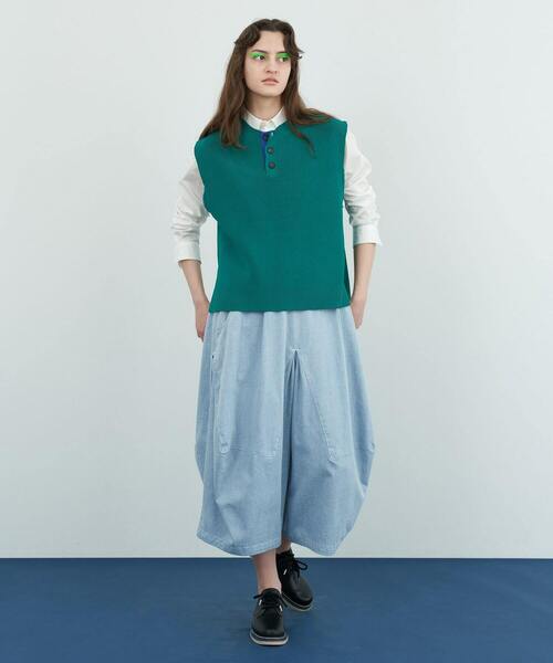 FRAPBOIS（フラボア）の「ヘンリーベスト（ベスト・レディース・グリーン/ベージュ・1/2）」の18枚目の写真