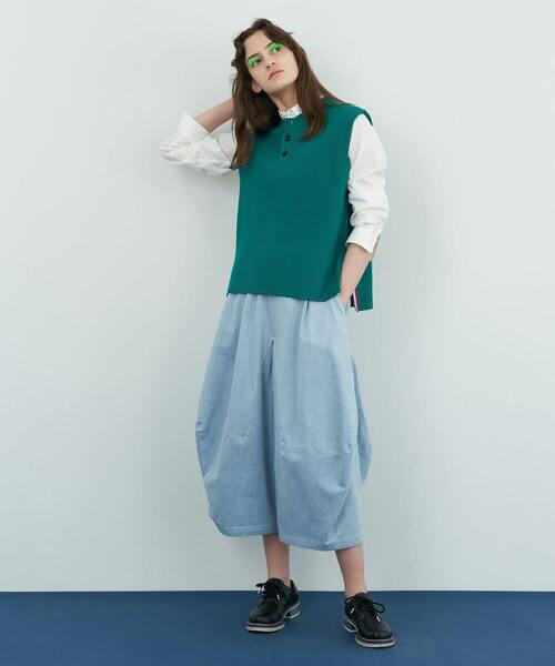 FRAPBOIS（フラボア）の「ヘンリーベスト（ベスト・レディース・グリーン/ベージュ・1/2）」の16枚目の写真