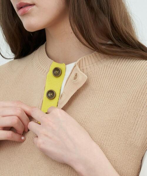 FRAPBOIS（フラボア）の「ヘンリーベスト（ベスト・レディース・グリーン/ベージュ・1/2）」の8枚目の写真