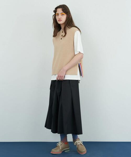 FRAPBOIS（フラボア）の「ヘンリーベスト（ベスト・レディース・グリーン/ベージュ・1/2）」の4枚目の写真