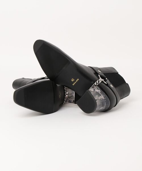 endevice（エンデヴァイス）の「クリアヒール サイドゴアブーツ / リングベルト ヒールブーツ / 日本製（ブーツ・メンズ・ブラック・44/40/42）」の2枚目の写真