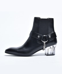 endevice | クリアヒール サイドゴアブーツ / リングベルト ヒールブーツ / 日本製(ブーツ)