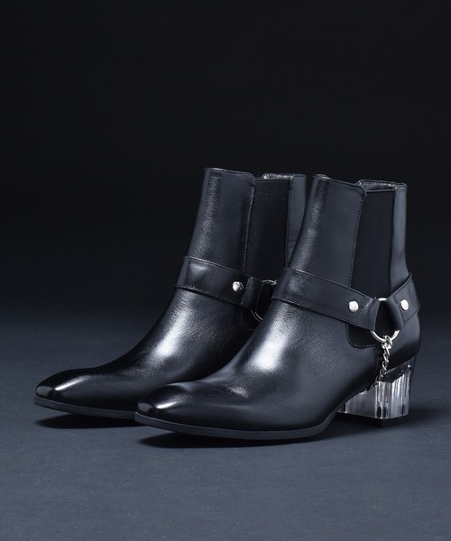 endevice（エンデヴァイス）の「クリアヒール サイドゴアブーツ / リングベルト ヒールブーツ / 日本製（ブーツ・メンズ・ブラック・44/40/42）」の11枚目の写真