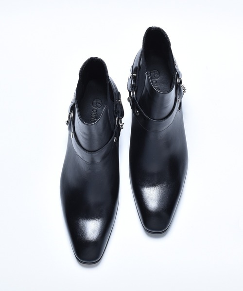 endevice（エンデヴァイス）の「クリアヒール サイドゴアブーツ / リングベルト ヒールブーツ / 日本製（ブーツ・メンズ・ブラック・44/40/42）」の6枚目の写真