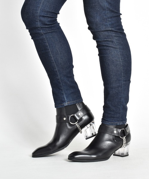 endevice（エンデヴァイス）の「クリアヒール サイドゴアブーツ / リングベルト ヒールブーツ / 日本製（ブーツ・メンズ・ブラック・44/40/42）」の13枚目の写真