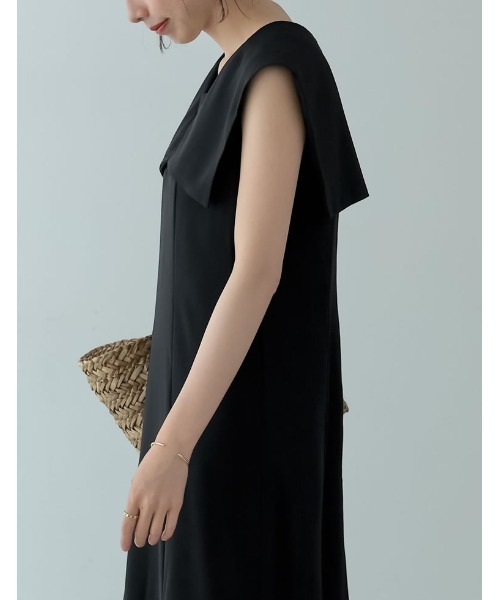 Re:EDIT（リエディ）の「[低身長/高身長サイズ有]ポーラセーラーカラーワンピース（ワンピース・レディース・キャメル/パープル/ブラック・MEDIUM/LARGE/SHORT/TALL）」の6枚目の写真