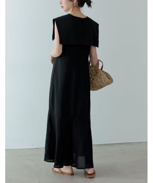 Re:EDIT（リエディ）の「[低身長/高身長サイズ有]ポーラセーラーカラーワンピース（ワンピース・レディース・キャメル/パープル/ブラック・MEDIUM/LARGE/SHORT/TALL）」の9枚目の写真