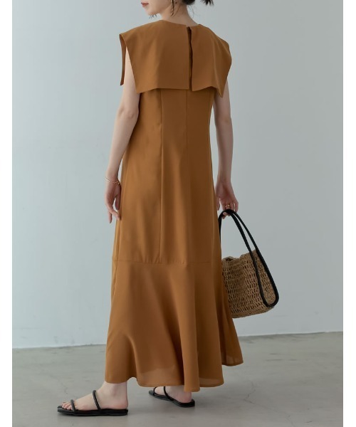 Re:EDIT（リエディ）の「[低身長/高身長サイズ有]ポーラセーラーカラーワンピース（ワンピース・レディース・キャメル/パープル/ブラック・MEDIUM/LARGE/SHORT/TALL）」の17枚目の写真