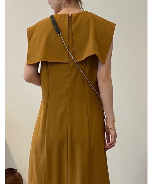 Re:EDIT（リエディ）の「[低身長/高身長サイズ有]ポーラセーラーカラーワンピース（ワンピース・レディース・キャメル/パープル/ブラック・MEDIUM/LARGE/SHORT/TALL）」の12枚目の写真