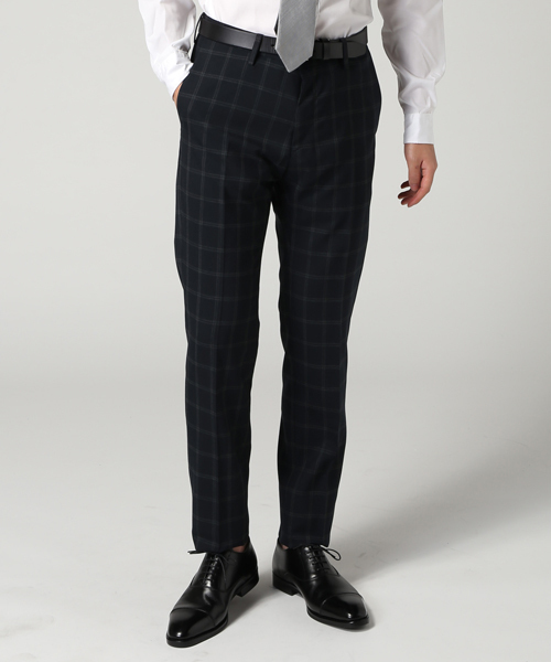 417 EDIFICE（フォーワンセブンエディフィス）の「◇DRESS / ドレス : W/Pウィンドペン スラックス（スーツパンツ・メンズ・ネイビー/チャコールグレー・SMALL/LARGE/MEDIUM）」の2枚目の写真