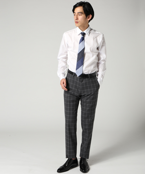 417 EDIFICE（フォーワンセブンエディフィス）の「◇DRESS / ドレス : W/Pウィンドペン スラックス（スーツパンツ・メンズ・ネイビー/チャコールグレー・SMALL/LARGE/MEDIUM）」の3枚目の写真