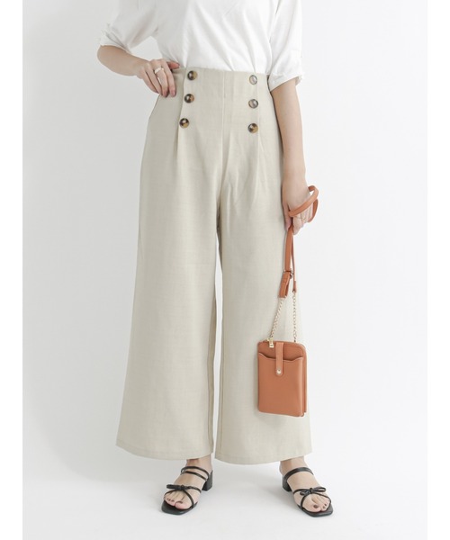 Te chichi TERRASSE（テチチテラス）の「麻調マリンパンツ（その他パンツ・レディース・ベージュ/ネイビー/ブラウン・ﾌﾘ-）」の3枚目の写真