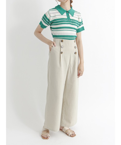 Te chichi TERRASSE（テチチテラス）の「麻調マリンパンツ（その他パンツ・レディース・ベージュ/ネイビー/ブラウン・ﾌﾘ-）」の7枚目の写真