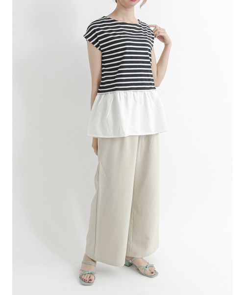 Te chichi TERRASSE（テチチテラス）の「麻調マリンパンツ（その他パンツ・レディース・ベージュ/ネイビー/ブラウン・ﾌﾘ-）」の8枚目の写真