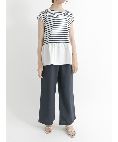 Te chichi TERRASSE（テチチテラス）の「麻調マリンパンツ（その他パンツ・レディース・ベージュ/ネイビー/ブラウン・ﾌﾘ-）」の10枚目の写真