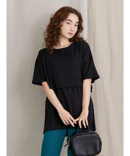 AMERICAN HOLIC（アメリカンホリック）の「SETカットプルオーバー+リブショートプルオーバー（Tシャツ/カットソー・レディース・ブラック/モカ・L/M）」の19枚目の写真