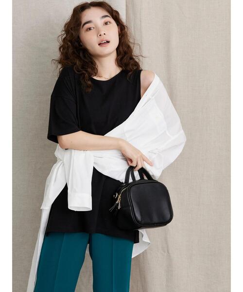 AMERICAN HOLIC（アメリカンホリック）の「SETカットプルオーバー+リブショートプルオーバー（Tシャツ/カットソー・レディース・ブラック/モカ・L/M）」の4枚目の写真