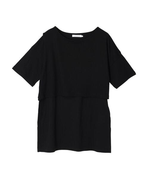 AMERICAN HOLIC（アメリカンホリック）の「SETカットプルオーバー+リブショートプルオーバー（Tシャツ/カットソー・レディース・ブラック/モカ・L/M）」の5枚目の写真