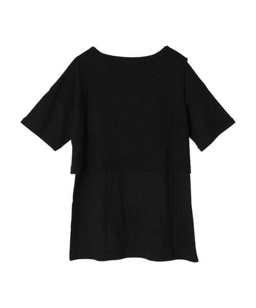 AMERICAN HOLIC（アメリカンホリック）の「SETカットプルオーバー+リブショートプルオーバー（Tシャツ/カットソー・レディース・ブラック/モカ・L/M）」の6枚目の写真