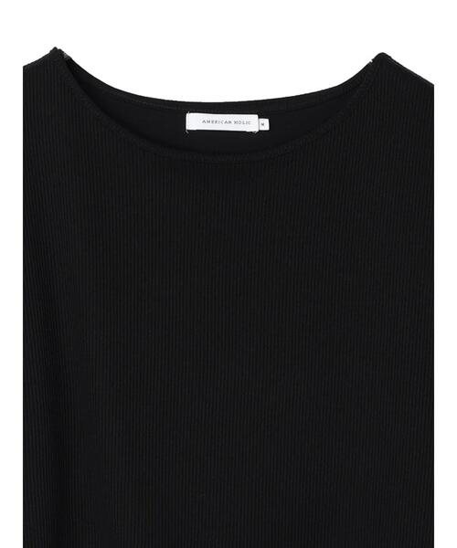 AMERICAN HOLIC（アメリカンホリック）の「SETカットプルオーバー+リブショートプルオーバー（Tシャツ/カットソー・レディース・ブラック/モカ・L/M）」の7枚目の写真